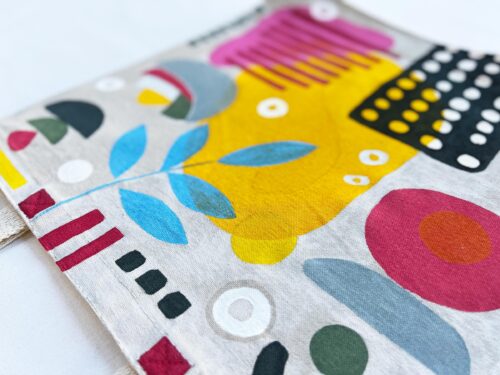 abstract canvas tote bag detail