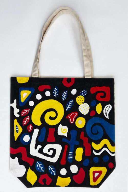 artsy black colors tote bag