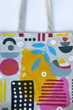 abstract canvas tote bag