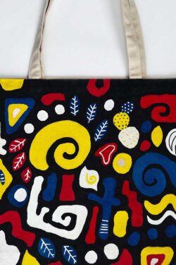 abstract black colors tote bag